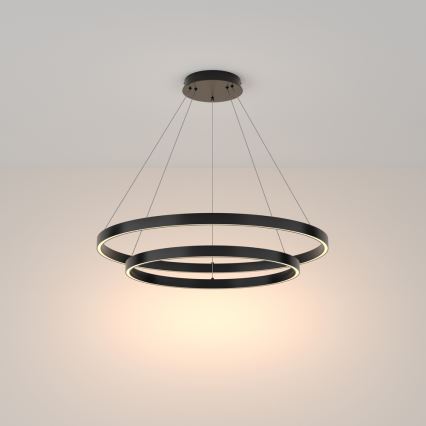 Maytoni MOD058PL-L74B3K - LED luster na sajli RIM LED/88W/230V 3000K prečnik 80 cm crna