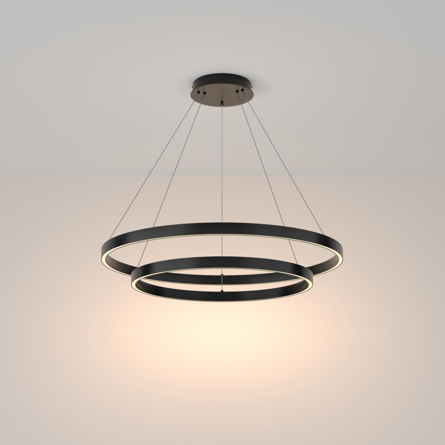 Maytoni MOD058PL-L74B3K - LED luster na sajli RIM LED/88W/230V 3000K prečnik 80 cm crna
