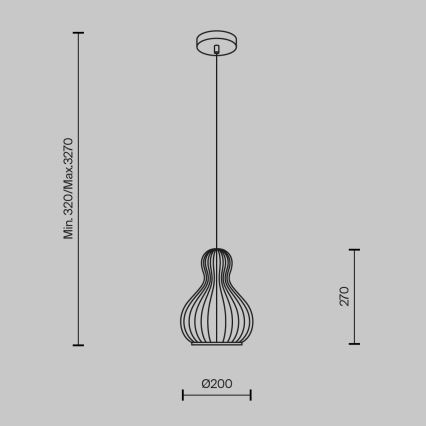Maytoni MOD192PL-01W - Luster na sajli ROOTS 1xE27/40W/230V prečnik 20 cm bež