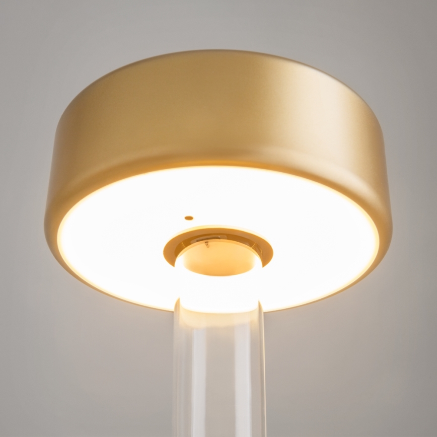 Maytoni MOD229TL-L3G3K1 - LED prigušiva punjiva prenosiva stona lampa LED/3W/5V 2200-4000K 2000 mAh zlatna/prozirna