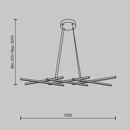 Maytoni MOD244PL-L50BK - LED luster na sajli HALO LED/40W/230V crna