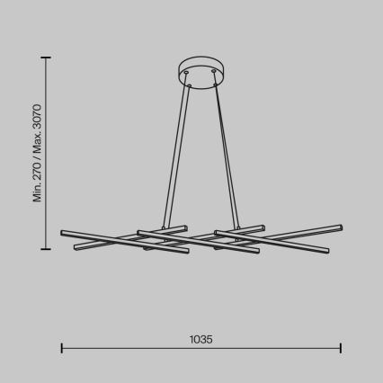 Maytoni MOD244PL-L50BSK - LED luster na sajli HALO LED/40W/230V, zlatna
