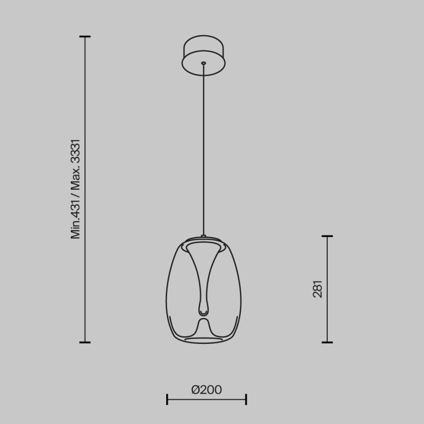 Maytoni MOD282PL-L8G3K - LED luster na sajli SPLASH LED/7W/230V 3000K zlatni