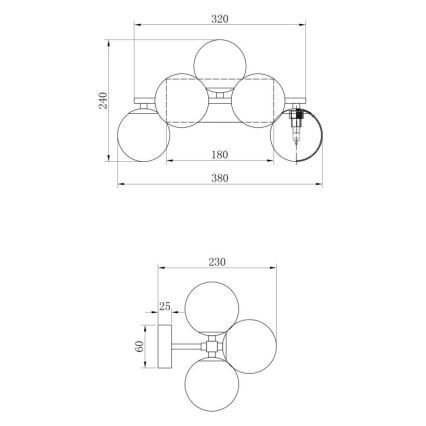 Maytoni MOD547WL-05B - Zidna svetiljka DALLAS 5xG9/28W/230V crna