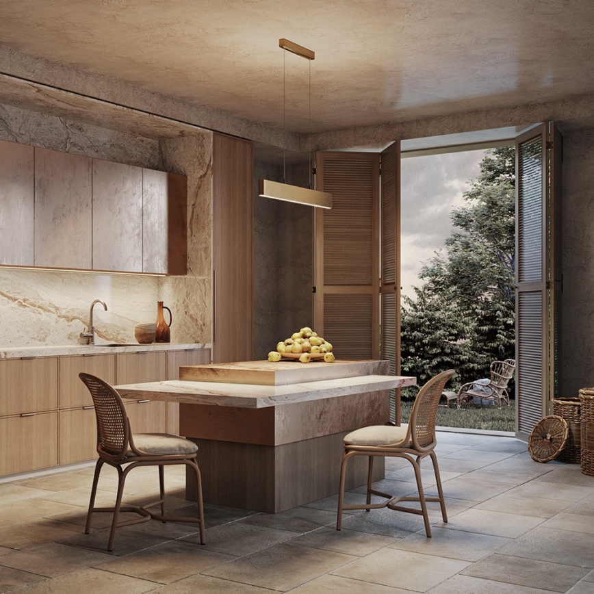 Maytoni P010PL-L23G3K - LED luster na sajli STEP LED/23W/230V 3000K 91 cm zlatni