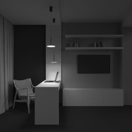 Maytoni P076PL-L12W3K-B - LED luster na sajli PLATO LED/12W/230V 3000K crna