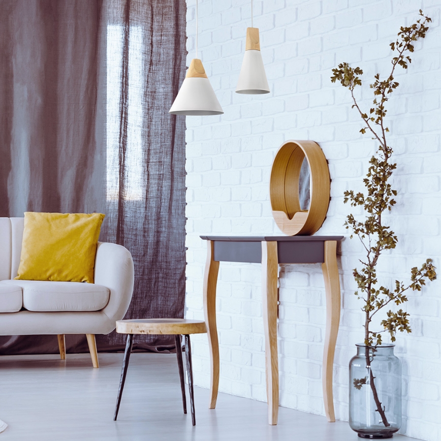 Maytoni P359-PL-01-W - Luster na sajli BICONES 1xE27/60W/230V prečnik 22 cm bela/bež