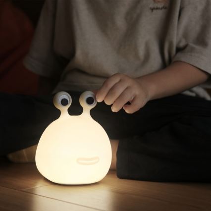 MegaLight - LED RGB prigušiva punjiva dečija dodirna lampa MOMO MOON LED/5V