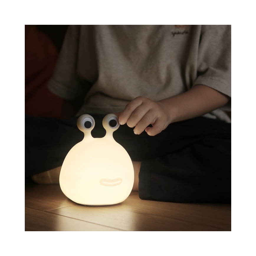 MegaLight - LED RGB prigušiva punjiva dečija dodirna lampa MOMO MOON LED/5V