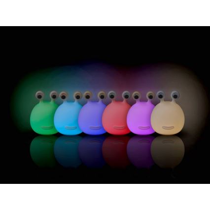 MegaLight - LED RGB prigušiva punjiva dečija dodirna lampa MOMO MOON LED/5V