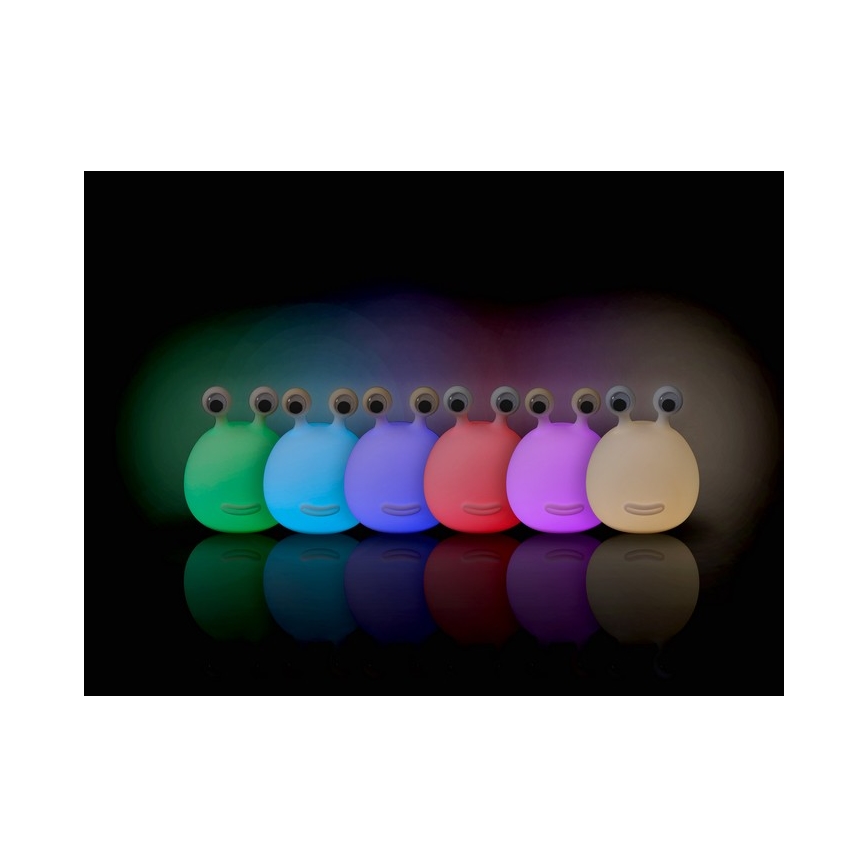 MegaLight - LED RGB prigušiva punjiva dečija dodirna lampa MOMO MOON LED/5V