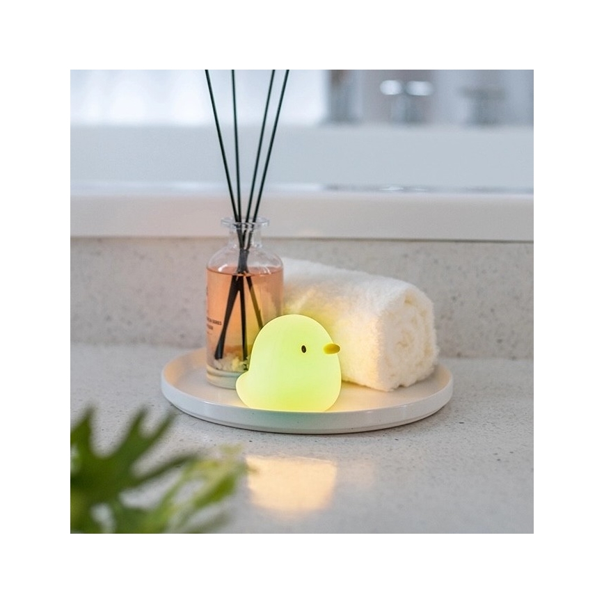 MegaLight - LED RGB Punjiva dečija dodirna lampa za kadu SWIMMY DUCK LED/5V IP67