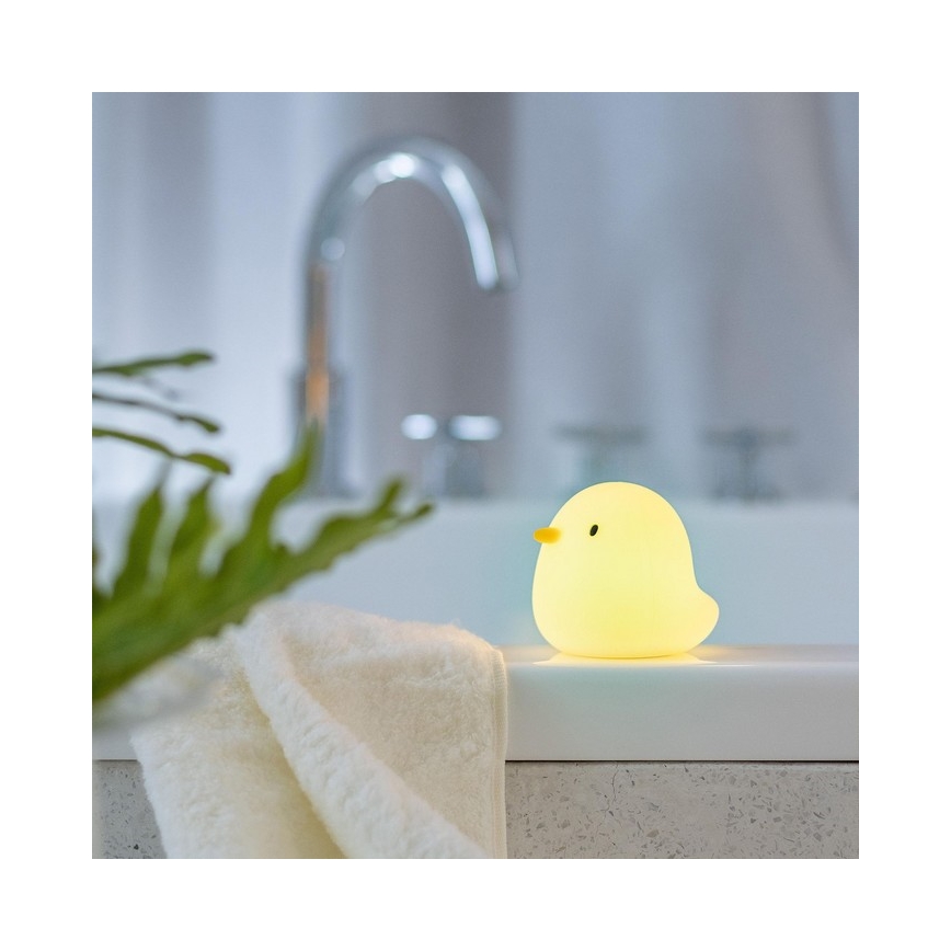 MegaLight - LED RGB Punjiva dečija dodirna lampa za kadu SWIMMY DUCK LED/5V IP67