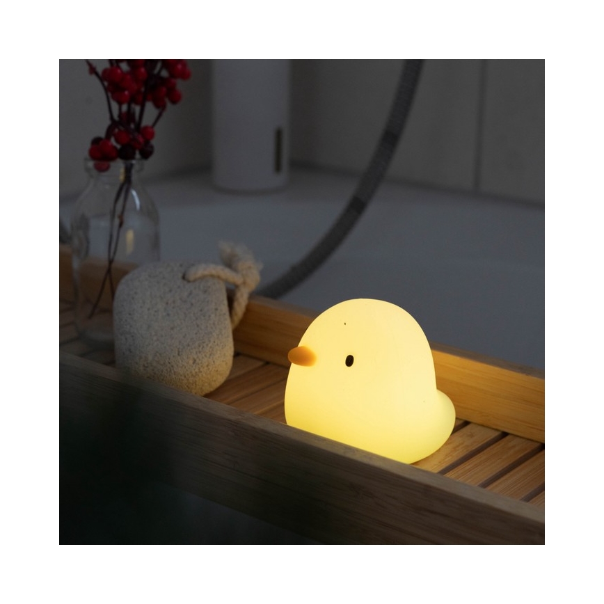 MegaLight - LED RGB Punjiva dečija dodirna lampa za kadu SWIMMY DUCK LED/5V IP67