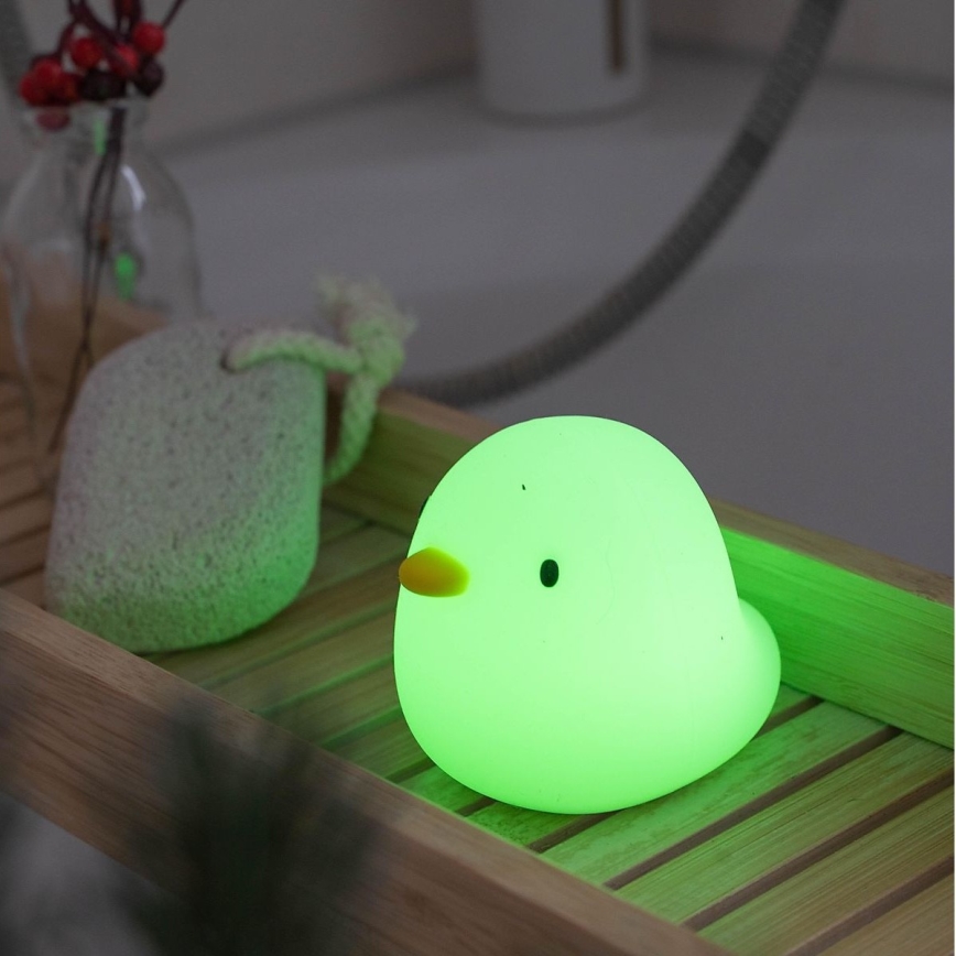 MegaLight - LED RGB Punjiva dečija dodirna lampa za kadu SWIMMY DUCK LED/5V IP67