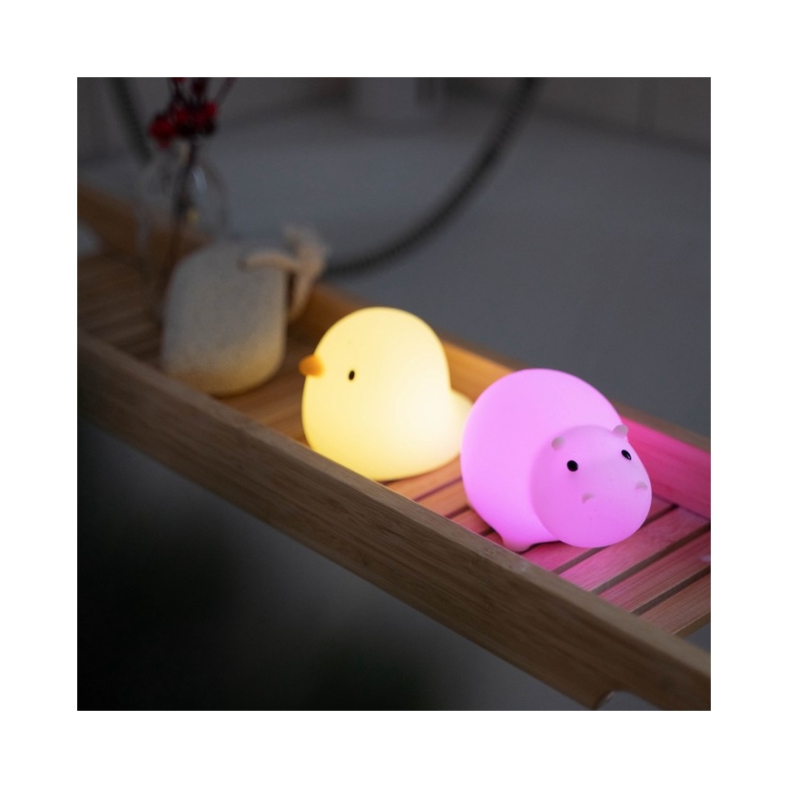 MegaLight - LED RGB Punjiva dečija dodirna lampa za kadu SWIMMY DUCK LED/5V IP67