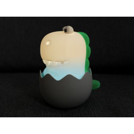 MegaLight - RGB LED prigušiva punjiva dečija dodirna lampa DIGGY DINO LED/5V