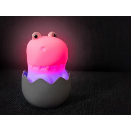 MegaLight - RGB LED prigušiva punjiva dečija dodirna lampa DIGGY DINO LED/5V