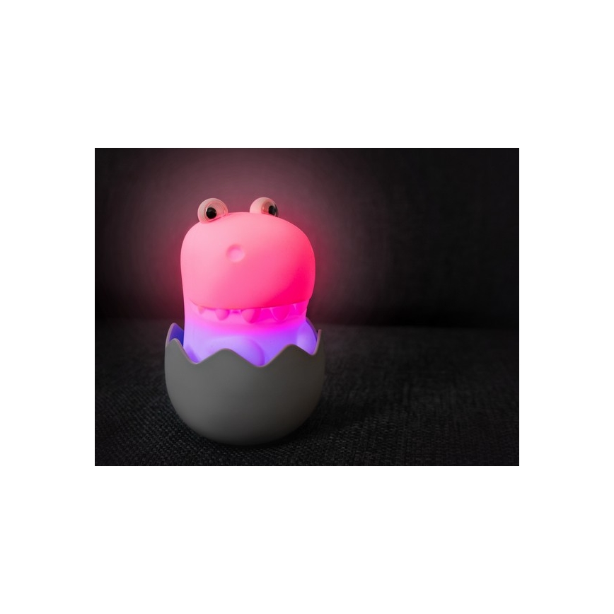 MegaLight - RGB LED prigušiva punjiva dečija dodirna lampa DIGGY DINO LED/5V