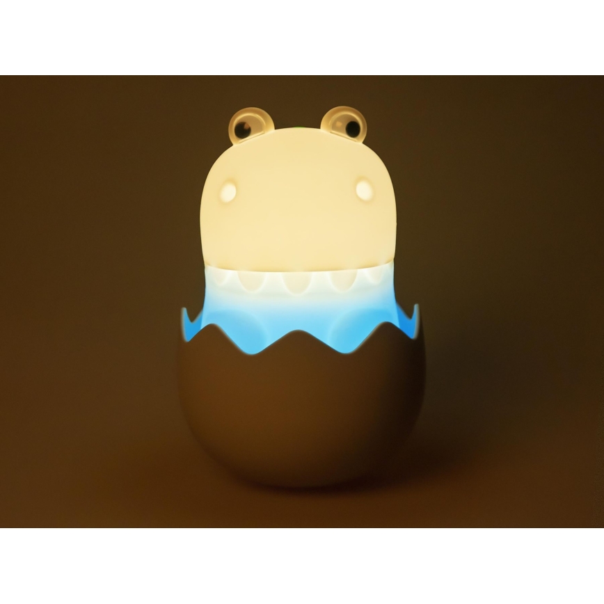 MegaLight - RGB LED prigušiva punjiva dečija dodirna lampa DIGGY DINO LED/5V