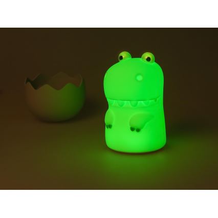 MegaLight - RGB LED prigušiva punjiva dečija dodirna lampa DIGGY DINO LED/5V