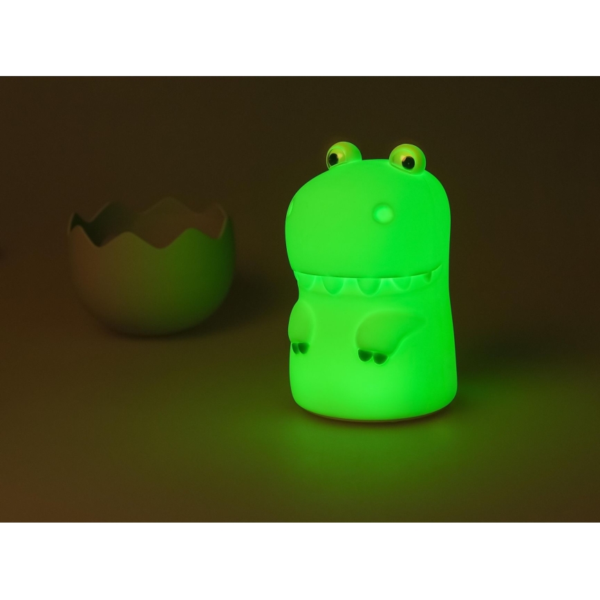 MegaLight - RGB LED prigušiva punjiva dečija dodirna lampa DIGGY DINO LED/5V
