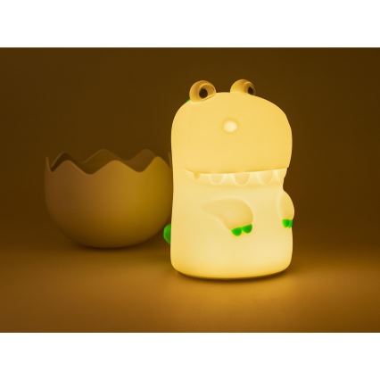 MegaLight - RGB LED prigušiva punjiva dečija dodirna lampa DIGGY DINO LED/5V