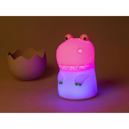 MegaLight - RGB LED prigušiva punjiva dečija dodirna lampa DIGGY DINO LED/5V