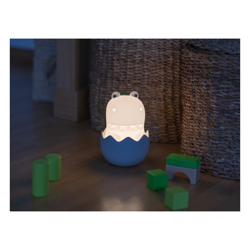 MegaLight - RGB LED prigušiva punjiva dečija dodirna lampa DIGGY DINO LED/5V