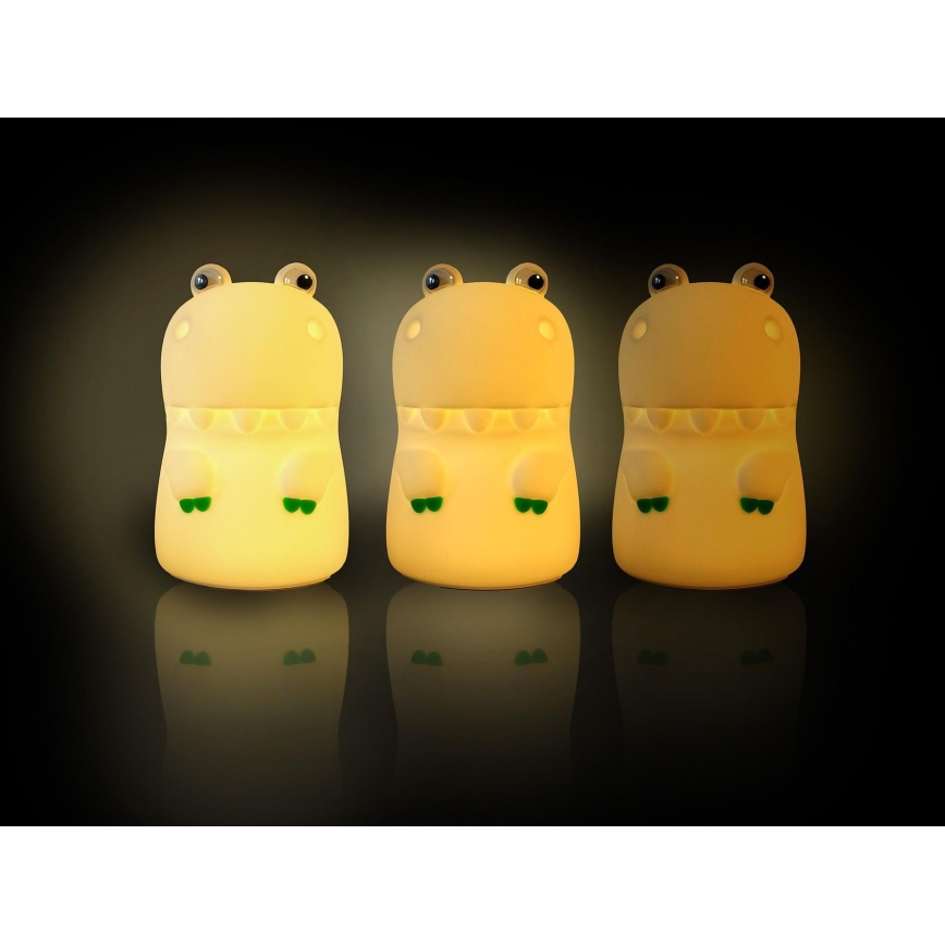 MegaLight - RGB LED prigušiva punjiva dečija dodirna lampa DIGGY DINO LED/5V
