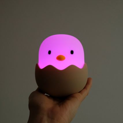 MegaLight - RGB LED prigušiva punjiva dečija dodirna lampa EGGY EGG LED/5V