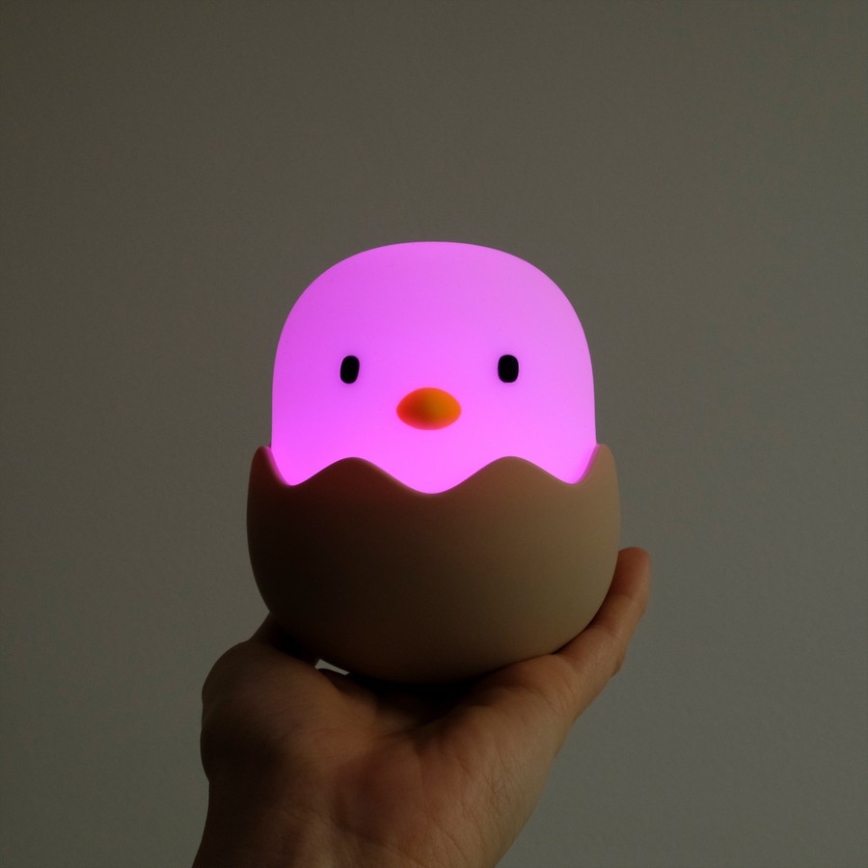 MegaLight - RGB LED prigušiva punjiva dečija dodirna lampa EGGY EGG LED/5V