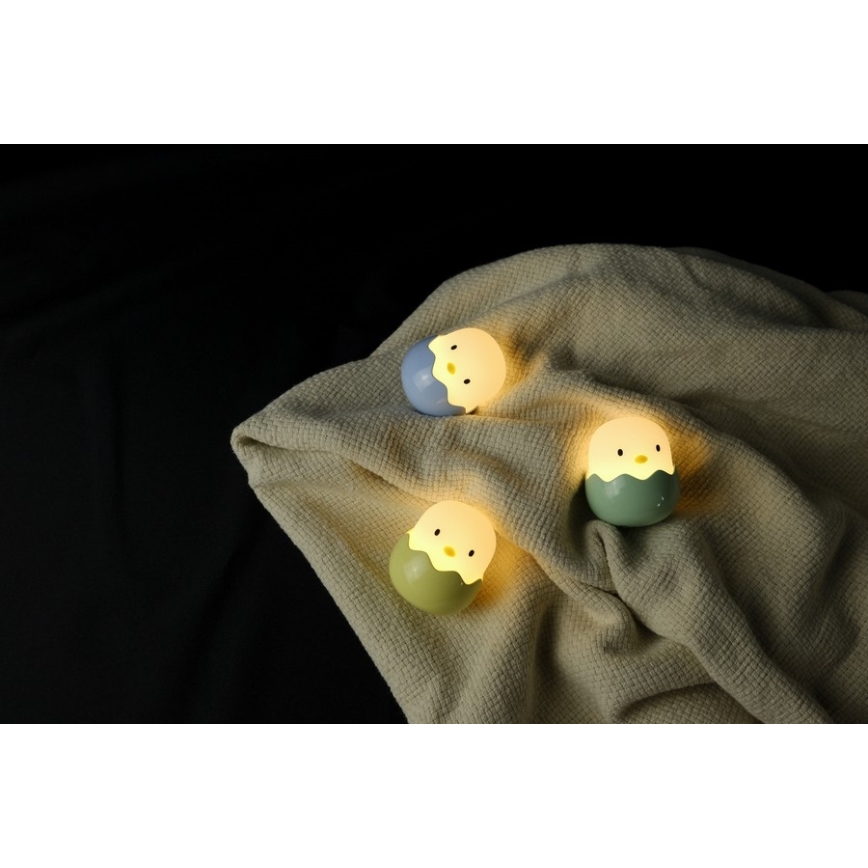 MegaLight - RGB LED prigušiva punjiva dečija dodirna lampa EGGY EGG LED/5V