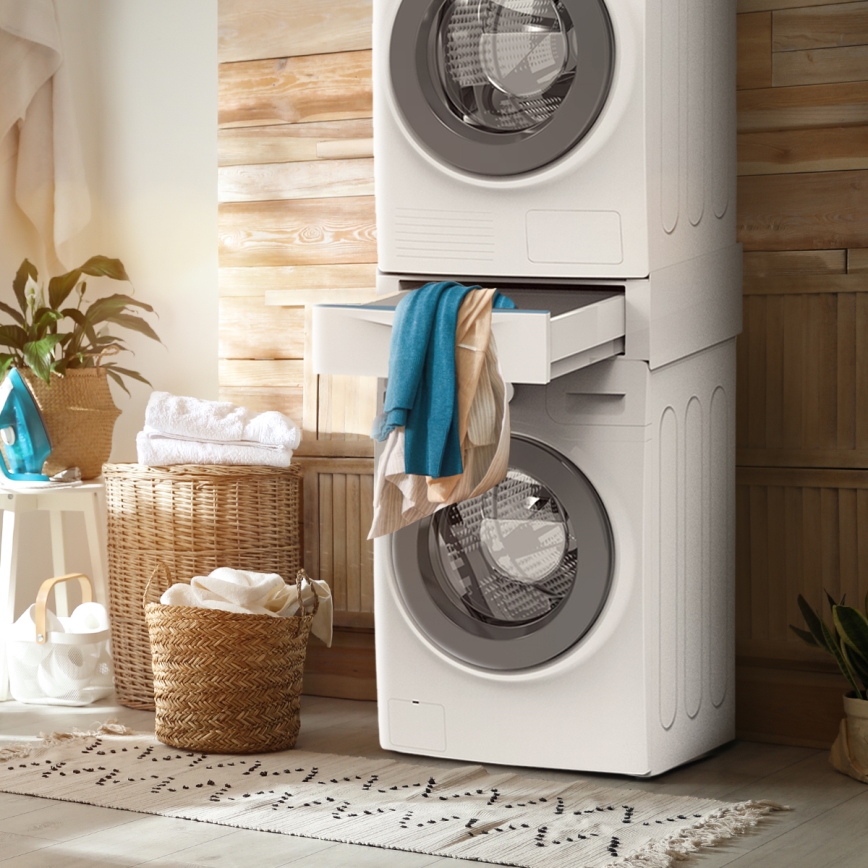 Meliconi 656112 - Adapter za slaganje veš-mašine i sušilice sa izvlačivim fiokom zapremine 28 l, bela