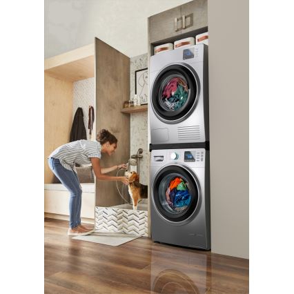 Meliconi 656138 - komplet za slaganje veš-mašine i sušilice, 70 cm, crni