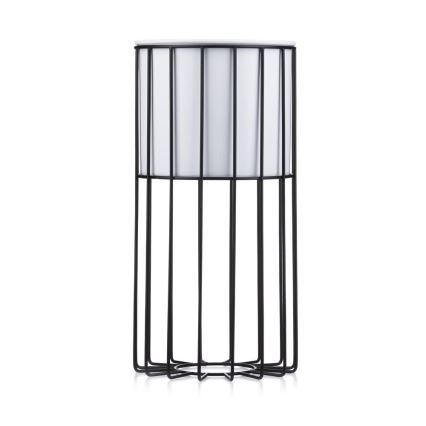 Metalna saksija LOFT 42x20 cm crna/bela