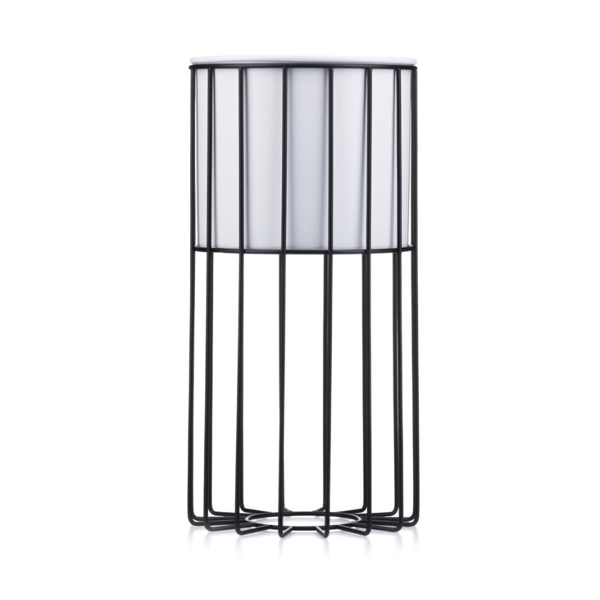 Metalna saksija LOFT 42x20 cm crna/bela