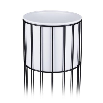 Metalna saksija LOFT 42x20 cm crna/bela