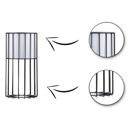 Metalna saksija LOFT 42x20 cm crna/bela