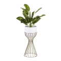 Metalna saksija LOFT 46x20 cm zlatna/bela