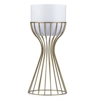 Metalna saksija LOFT 46x20 cm zlatna/bela