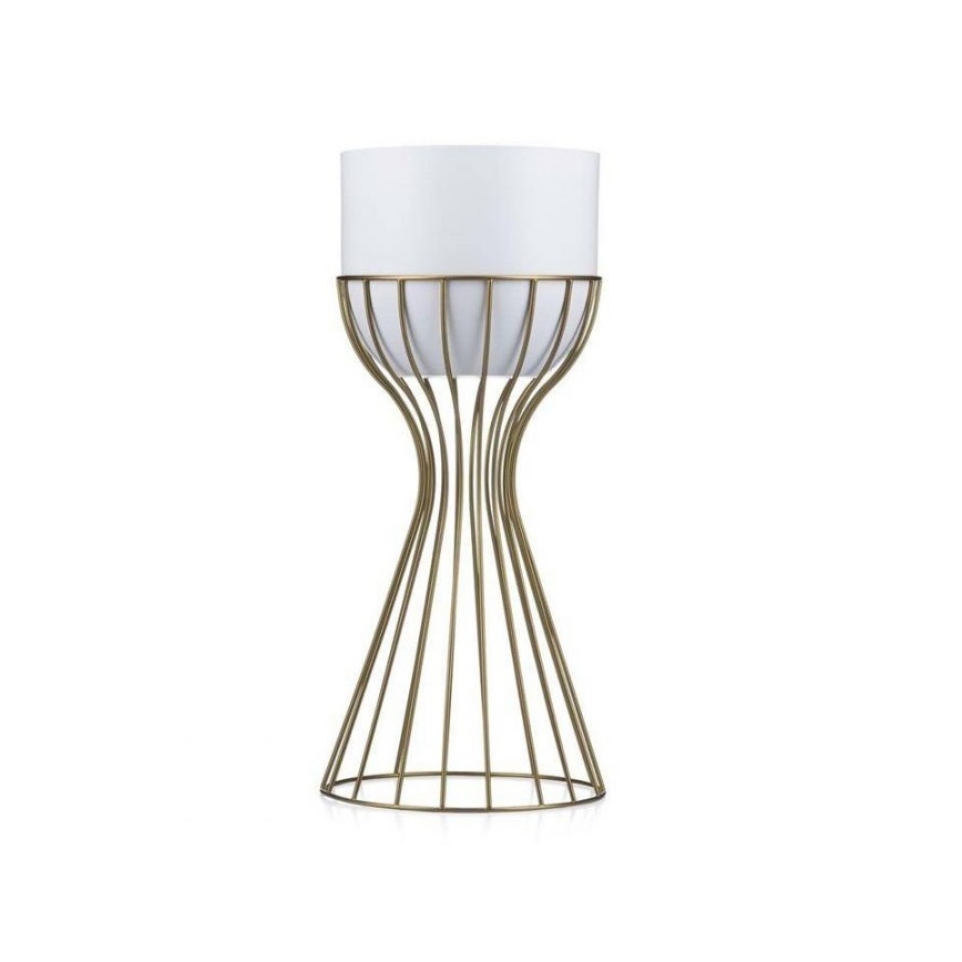 Metalna saksija LOFT 46x20 cm zlatna/bela