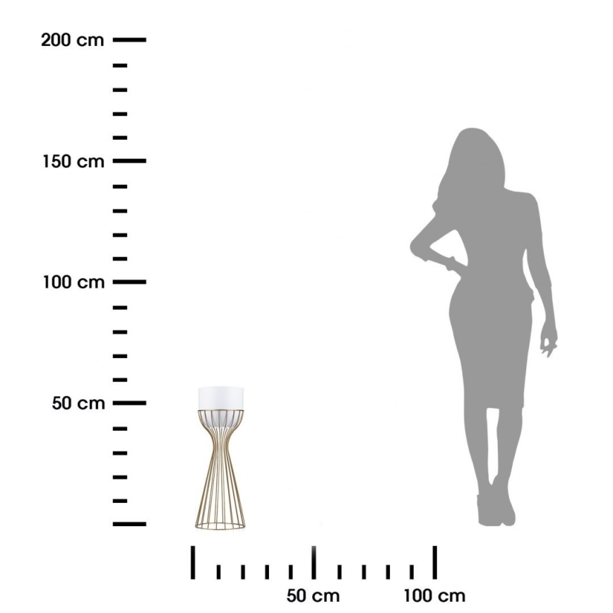 Metalna saksija LOFT 46x20 cm zlatna/bela