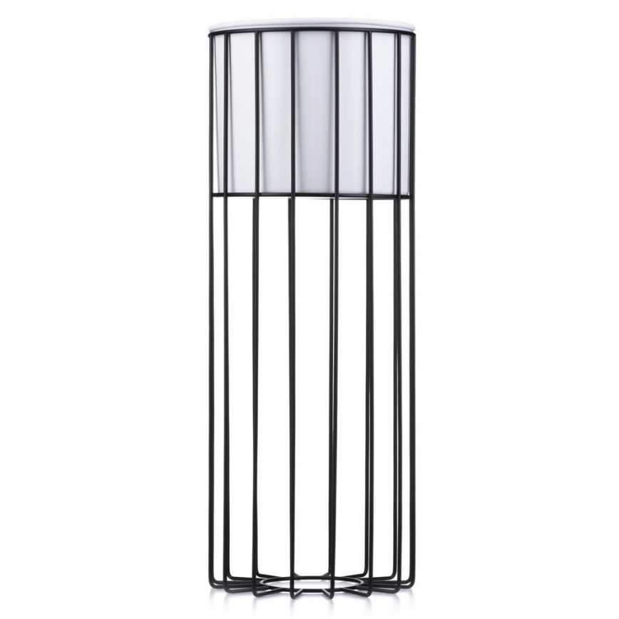 Metalna saksija LOFT 55x20 cm crna/bela