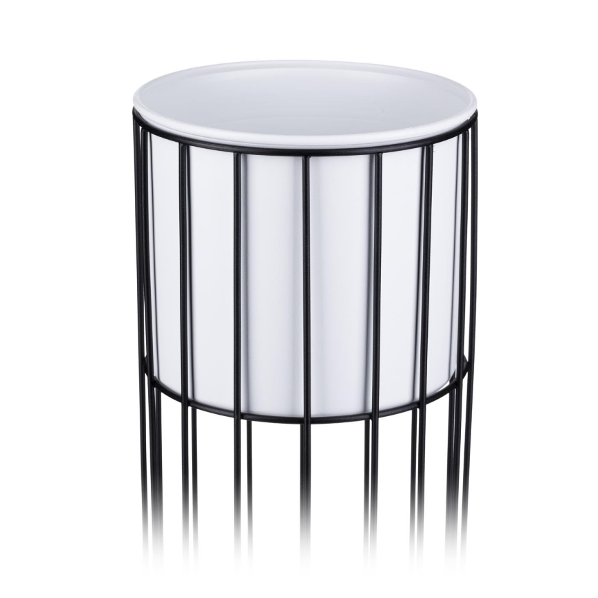 Metalna saksija LOFT 55x20 cm crna/bela