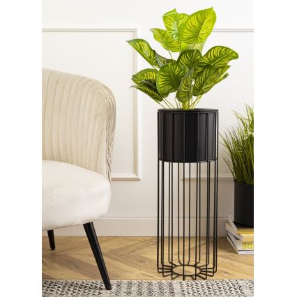 Metalna saksija LOFT 55x20 cm crna