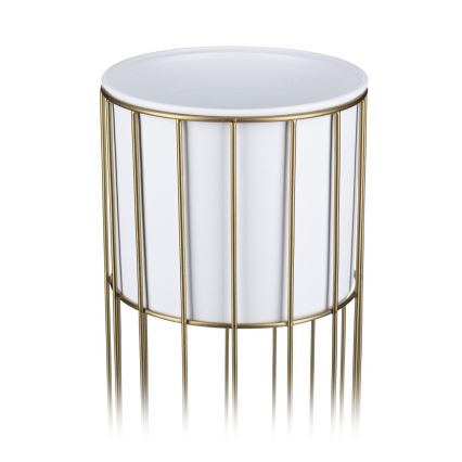 Metalna saksija LOFT 55x20 cm zlatna/bela