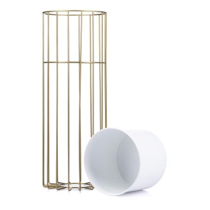 Metalna saksija LOFT 55x20 cm zlatna/bela