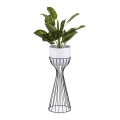 Metalna saksija LOFT 56x20 cm crna/bela