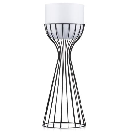 Metalna saksija LOFT 56x20 cm crna/bela